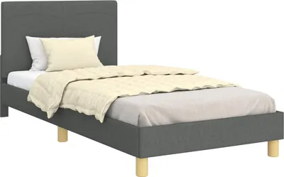 Produktbild von Kinderbettgestell mit Kopfteil Dunkelgrau 80 x 200 cm Stoff