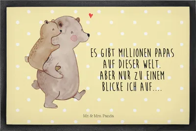 Produktbild von Mr. & Mrs. Panda abstreifer Papa Bär 60 x 90 cm - Gelb Pastell - Geschenk, Vatertag, Schmutzfangmatte, Eingangsmatte, Onkel, fußmatte, Muttertag, Bodenvorleger, Fussmatte