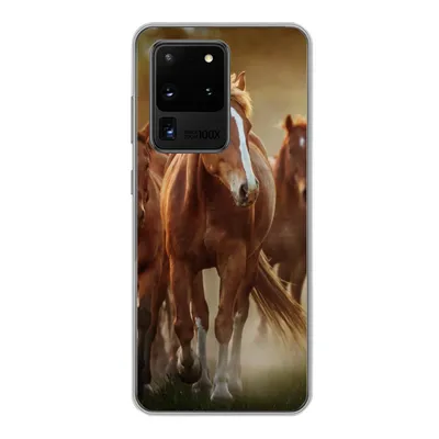 Produktbild von MuchoWow® Handyhülle Schutzhülle Hülle für Samsung Galaxy S20 Ultra Pferde - Licht - Natur Silikon Softcase Handy Hülle - Karteninhaber