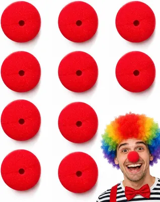 Immagine prodotto di Nasi da clown rossi - Set da 10 - Ideali per divertimento di bambini e adulti - Perfetti come regalo per il carnevale