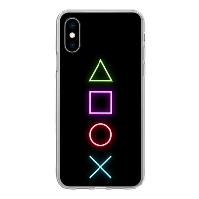 Produktbild von MuchoWow® Handyhülle Schutzhülle Hülle für iPhone X Gaming - Neon - Konsole - Schwarz - Controller - Gaming Silikon Softcase Handy Hülle - Handyhülle