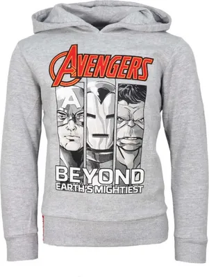 Produktbild von Marvel Avengers Kinder Jungen Fleece Hoodie Kapuzenpullover Pulli – Grau / 104
