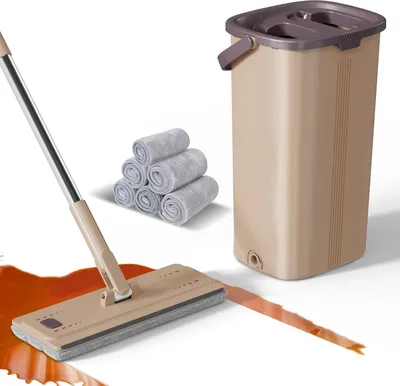 Immagine prodotto di Sistema di pulizia - Set di pulizia - Sistema di pulizia con funzione di strizzatura - Mop con secchio - Mopping