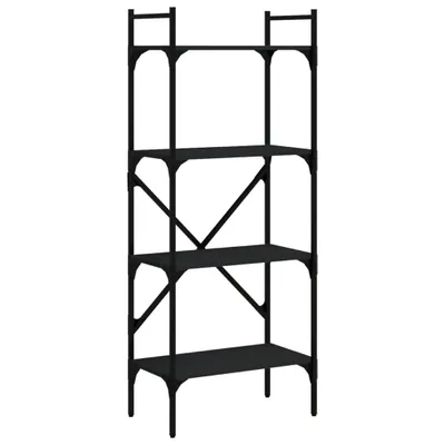 Produktbild von vidaXL Bücherregal 4 Fächer Schwarz 56x31,5x138,5 cm Holzwerkstoff