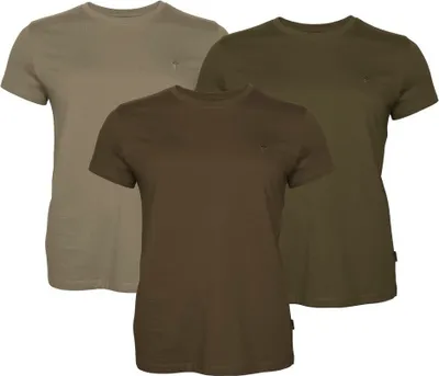 Produktbild von Pinewood 3er-Set: T-Shirts Damen (Green/H.Brown/Khaki) Größe S