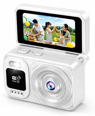 Produktbild von Digitalkamera Mini HD 180° Klapp – Blitz, WiFi, kompakt, Selfie | Sport- & Vlog-Kamera für Reisen & Alltag