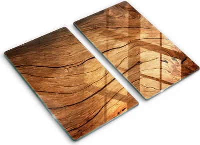 Produktbild von Abdeckung Glas - Küchenabdeckung - 2x30x52 cm - Abdeckplatte -Holzbrettstruktur