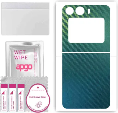 Produktbild von apgo Rückseite Schutzfolie, Skin, kompatibel mit Doogee Flip X, Hinten Displayschutzfolie aus Vinylfolie, kratzfest, einfache Montage - Kohlenstoff-Chamäleon CAKA1