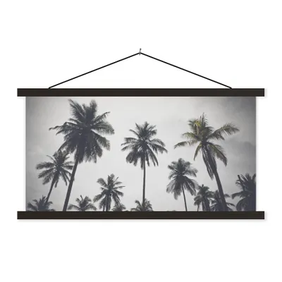 Produktbild von MuchoWow® Textilposter Palme - Tropisch - Natur 90x45 cm mit schwarzem Rahmen - Klemmleisten