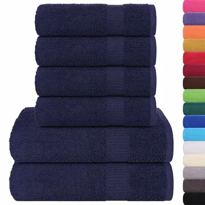 Produktbild von vidaXL 6-tlg. Handtuch-Set FROGN Marineblau 360 g/m²
