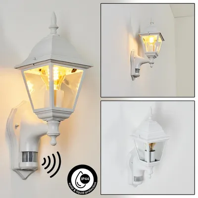 Produktbild von Quartucciu Wandlampe mit Bewegungsmelder aus Metall/Glas in Weiß/Klar