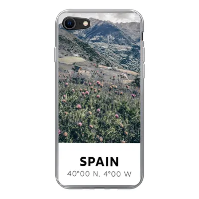 Produktbild von MuchoWow® Handyhülle Schutzhülle Hülle für iPhone SE 2022 Spanien - Berge - Blumen Silikon Softcase Handy Hülle - Schutzhülle