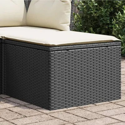 Obrázok produktu pre vidaXL Záhradná stolička s vankúšom čierna 55x55x37 cm Poly ratan