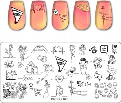 Produktbild von Nailart-Stempelplatte DRDS-L023