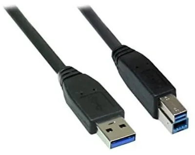 Produktbild von USB 3.0 Kabel Typ-A/B, 5 Meter, schwarz, Datenübertragung bis 5 Gbit/s