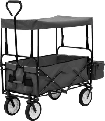 Produktbild von Klappbarer Handwagen mit Sonnendach Stahl Grau