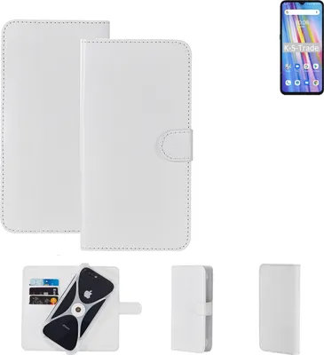 Produktbild von K-S-Trade Handy Hülle Schutz Hülle kompatibel mit UMIDIGI A11 Cover Case Bookstyle Bumper weiß 1x