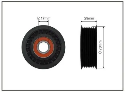 Produktbild von CAFFARO 108-00 Spannrolle Keilrippenriemen 70mm für VW Touareg (7LA, 7L6, 7L7) Touareg (7P5, 7P6) Phaeton (3D1, 3D2, 3D3, 3D4, 3D6, 3D7, 3D8, 3D9)