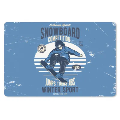 Produktbild von MuchoWow® Mauspad Mousepad Snowboard - Mann - Vintage 27x18 cm - Mousepads - Maus Mat - Pad - Mausunterlage - Büroartikel - Desk Matten