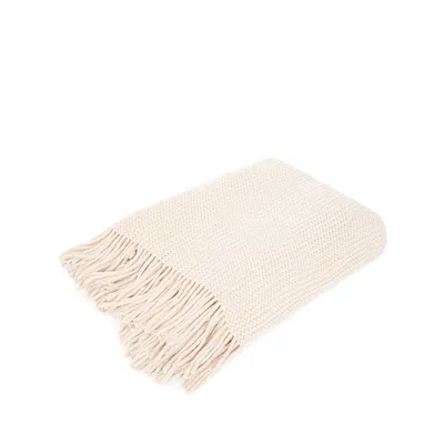 Zdjęcie produktu dla HOMLA Koc CHENILLE szenilowy ecru 130x170 cm