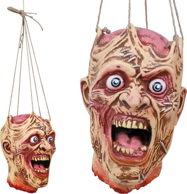 Zdjęcie produktu dla Halloweenowa dekoracja głowy potwora Straszne akcesorium zombie Dekoracja horroru, kolor: pomarańczowy