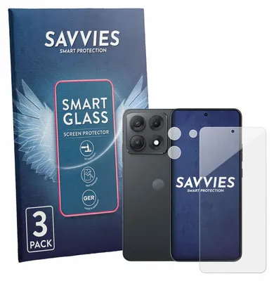 Produktbild von 3x Savvies Schutzglas Folie für Motorola Edge 70 Max (Display+Kamera) 9H Panzer Schutzfolie Glas Displayschutz klar transparent