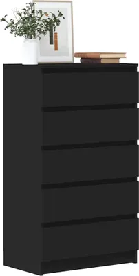 Produktbild von vidaXL Schubladenschrank Schwarz 60x36x103 cm Holzwerkstoff