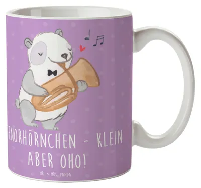Produktbild von Mr. & Mrs. Panda Teetasse Tenorhörnchen Magie - Lavendeltraum - Geschenk, kaffeebecher bedruckt, Tenorhorn, solistisch, Musik, Musiker, Becher, Musikliebhaber, Instrument