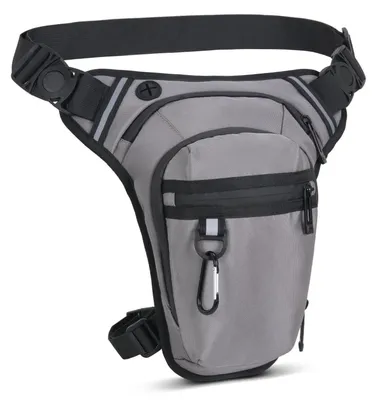 Produktbild von Beintasche Motorrad Herren Damen Wasserdicht Oberschenkeltasche Grau mit Karabiner