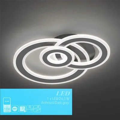 Zdjęcie produktu dla Lampa sufitowa LED, metal, 3-stopniowy ściemniacz, dł. 47,5 cm, RIO