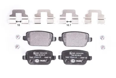 Produktbild von HELLA 8DB 355 025-371 Bremsbeläge Satz Hinten Bremsklötze für FORD MONDEO IV Turnier (BA7) Focus II Schrägheck (DA, HCP, DP) S-MAX (WA6) GALAXY (WA6)