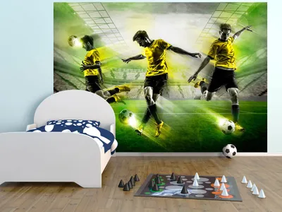 Produktbild von Vlies Fototapete Fussballstadion 400x280 cm Tapeten Wandtapete XXL Fußball grün Kindertapete Kinderzimmer 10110902-8