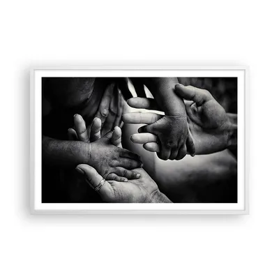 Produktbild von Gerahmtes Poster - Weißer Rahmen - Hände Toleranz Gemeinschaft - 91,5x61 cm - Wand Bild - Wanddeko - Wandbilder - Kunstposter - Wandposter - Bilderrahmen - Bilder - Kunstdruck - P2WAA91x61-4990