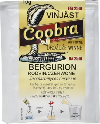 Produktbild von Aktive Weinhefe COOBRA BERGURION 10g, Wein Hefe, Hefe für Wein