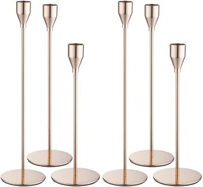 Immagine prodotto di Portacandele in metallo a 3 bracci, color oro, 33 cm