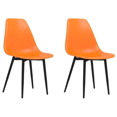 Image de vidaXL Chaises de salle à manger 2 pcs. Orange PP