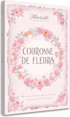 Immagine prodotto di Quadro su tela con rose shabby chic 80x120 Feeby Rosa quadro da parete pronto per essere appeso
