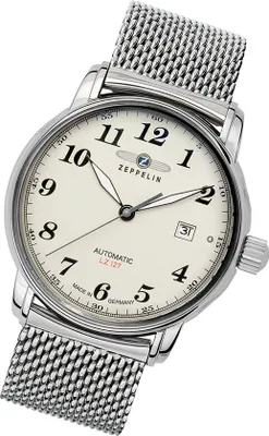 Produktbild von Zeppelin Armbanduhr Herren Z7656M/5 Edelstahl Uhr silber LZ127 Graf UZ7656M/5