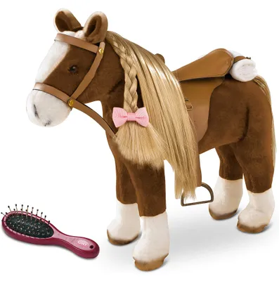 Produktbild von Götz 3402375 Brown Beauty Kämmpferd mit Sattel Plüschpferd für Puppen