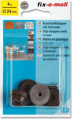 Produktbild von Kunststoffstopper mit Schraube fix-o-moll 24mm braun