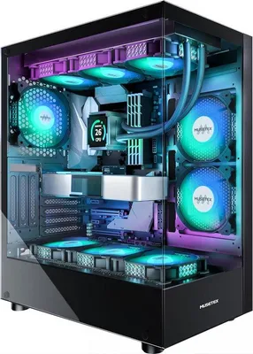 Produktbild von Famanu Gaming Mid-Tower PC-Gehäuse mit Dual Glass und 6 ARGB-Ventilatoren