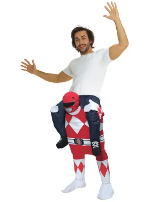 Produktbild von Power Rangers Huckepack Kostüm von Morphsuits für Erwachsene rot