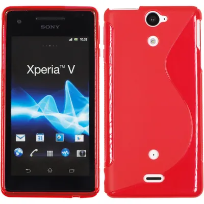 Produktbild von PhoneNatic Case kompatibel mit Sony Xperia V - rot Silikon Hülle S-Style + 2 Schutzfolien