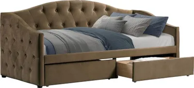 Zdjęcie produktu dla Kondela Łóżko jednoosobowe Zaska ze schowkiem 90x200 cm - brąz (Velvet)