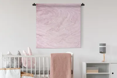 Produktbild von MuchoWow® Wandteppich Wandbehang Marmor - Rosa - Muster 90x90 cm Tapisserie Dekoration Wandtuch - Wandaufhänger