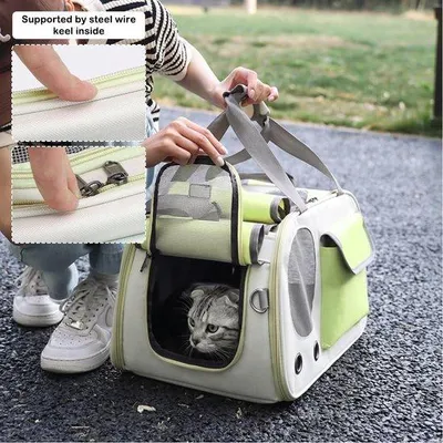Image de Transportin Famanu pour petits animaux de compagnie, chats, chiens, lapins - 45 x 30 x 5 cm