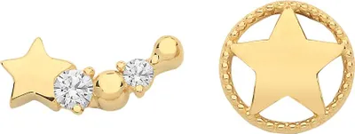 Produktbild von Modische 9 Karat (375) Gold Damen - Paar Ohrstecker mit Zirkonia - 6mm*8mm; TRS26901