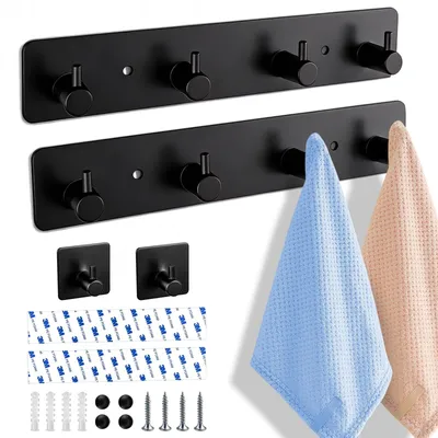 Immagine prodotto di Elzusha - Set di 2 ganci appendiabiti in acciaio inossidabile con 8 ganci per l'organizzazione