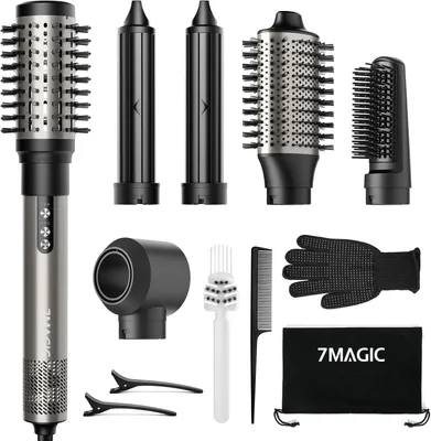 Produktbild von 6 in 1 Airstyler, Ionen Föhn, Multifunktionaler Hairstyler, 110000 U/Min, Professioneller Warmluftbürste,Lockenstab Automatisch,Glätteisen,Zum Styling