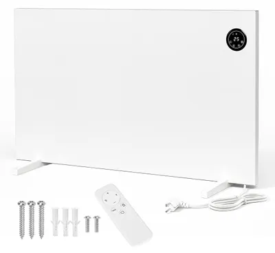 Image de Radiateur infrarouge Vigevee 750W, chauffage électrique avec application Wi-Fi, thermostat, télécommande, chauffage mural et sur pied, blanc